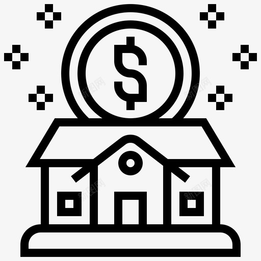 房地产投资类型4线性图标svg_新图网 https://ixintu.com 房地产 投资 投资类 类型 线性