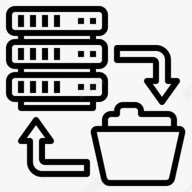 备份网络托管69线性图标图标