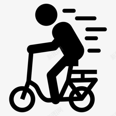 骑自行车健身健康图标图标
