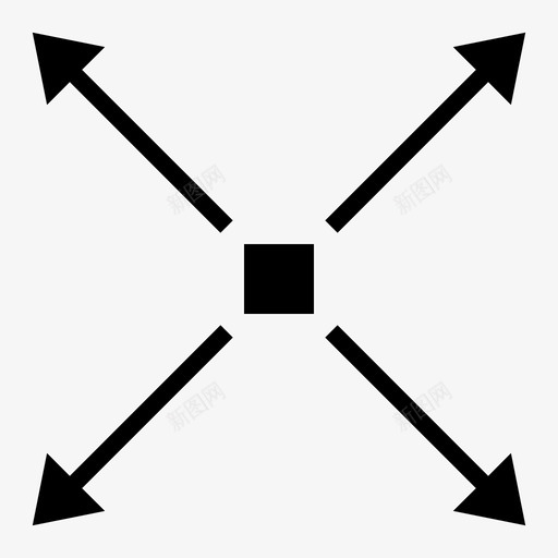 箭头方向放大图标svg_新图网 https://ixintu.com 展开 放大 方向 箭头 轮廓