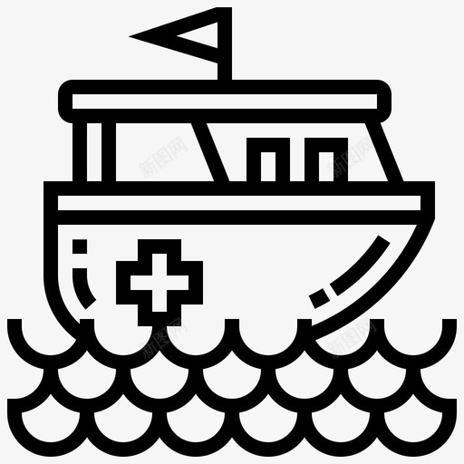 救援船救援6号直线型图标svg_新图网 https://ixintu.com 6号 救援 直线 线型