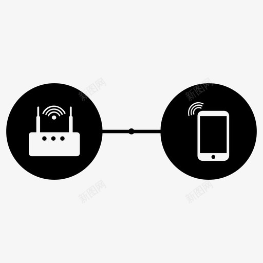 互联网连接信号传输图标svg_新图网 https://ixintu.com wifi 互联网 传输 信号 无线 连接
