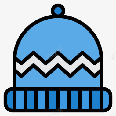冬帽衣服123线性颜色图标图标