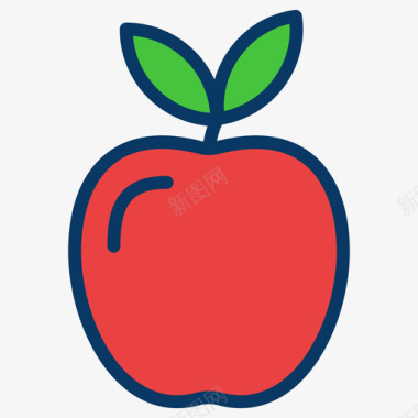 苹果水果和蔬菜36线形颜色图标图标