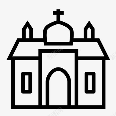 大教堂小教堂基督教图标图标