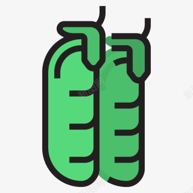 豌豆水果和蔬菜2线形颜色图标图标