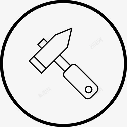 锤子工艺细木工图标svg_新图网 https://ixintu.com 图标 工具 工艺 线图 细木工 锤子