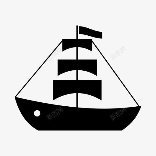 帆船小船船图标svg_新图网 https://ixintu.com 小船 帆船 船艇