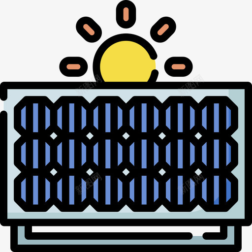 太阳能电池板可再生能源31线性颜色图标svg_新图网 https://ixintu.com 再生 可再 太阳能 电池板 线性 能源 颜色