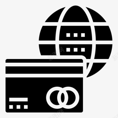 支付fintech35字形图标图标
