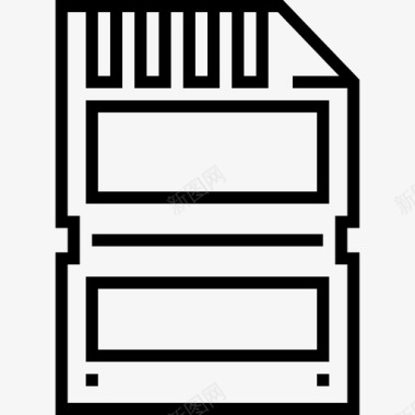 存储卡音频和视频18线性图标图标