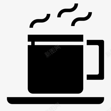 咖啡咖啡店104固体图标图标