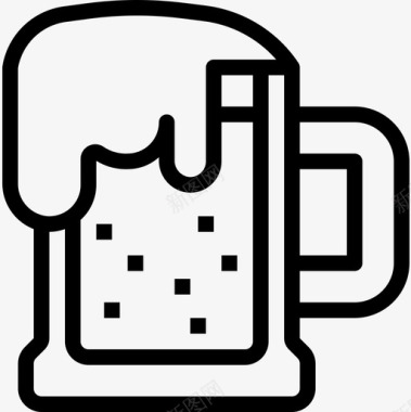 啤酒杯69号餐厅直线型图标图标