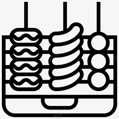 排骨烧烤派对直系图标图标