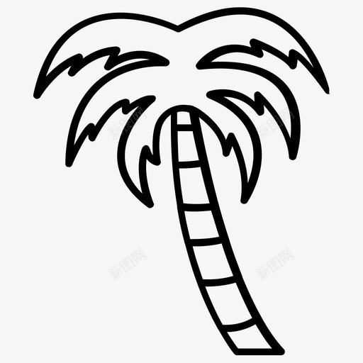 山毛榉树椰子树棕榈树图标svg_新图网 https://ixintu.com 图标 夏季 棕榈树 椰子树 毛榉树 线条