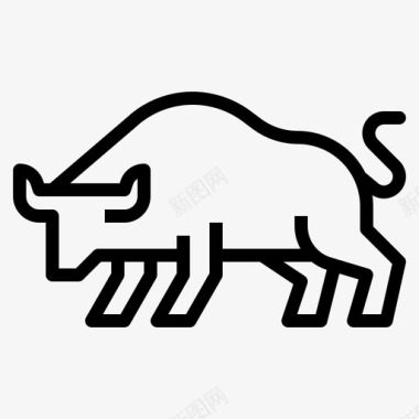 公牛动物水牛图标图标