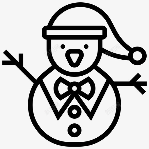 雪人圣诞节装饰图标svg_新图网 https://ixintu.com 冬天 圣诞节 幸福 装饰 雪人