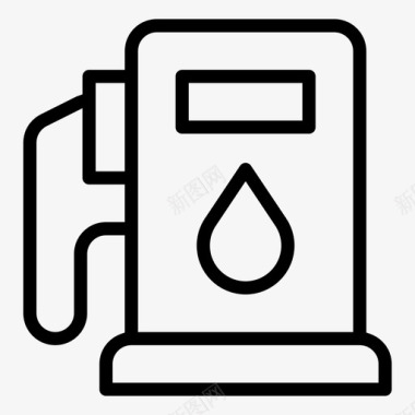 加油站气泵站用气图标图标