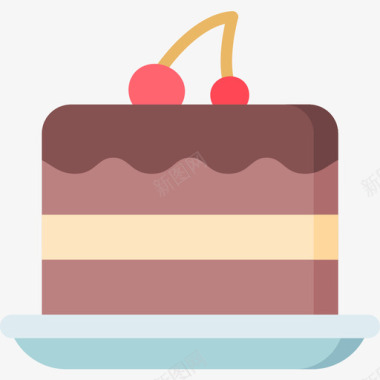 巧克力蛋糕甜点和糖果10扁平图标图标