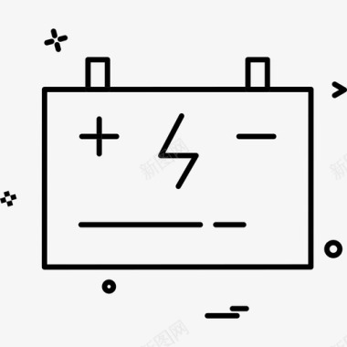 电池汽车电池电流图标图标