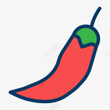 辣椒水果和蔬菜36线形颜色图标图标
