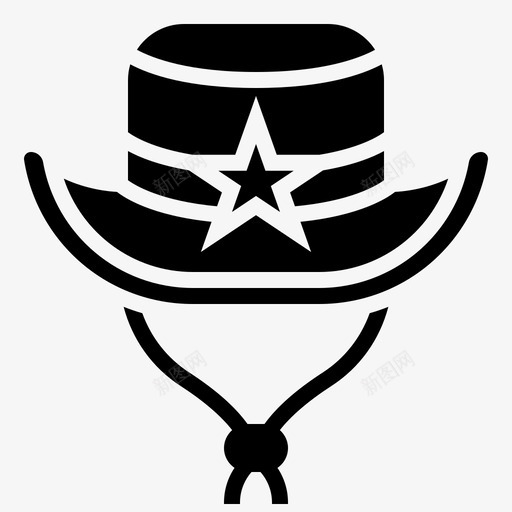 帽子牛仔皮革图标svg_新图网 https://ixintu.com 元素 字形 帽子 牛仔 皮革 西部 风格