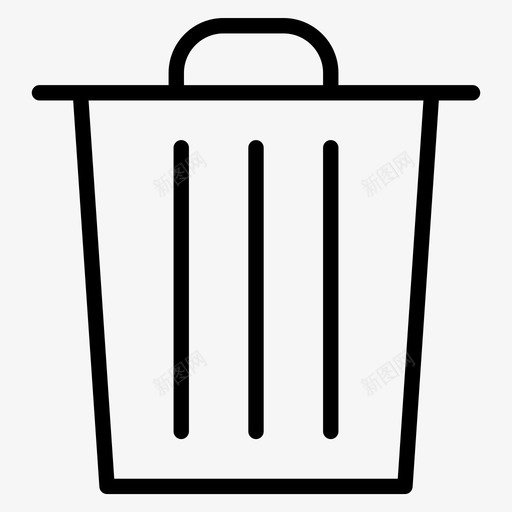 垃圾箱删除销毁图标svg_新图网 https://ixintu.com 25个 删除 图标 垃圾桶 垃圾箱 用户界面 线图 销毁