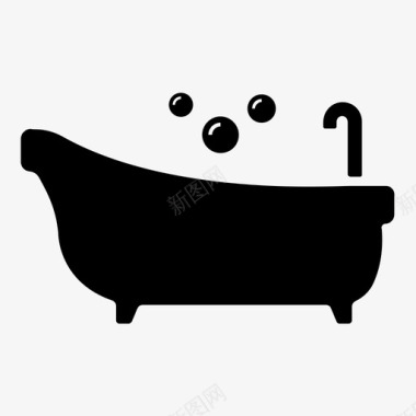 浴室浴缸酒店服务图标图标