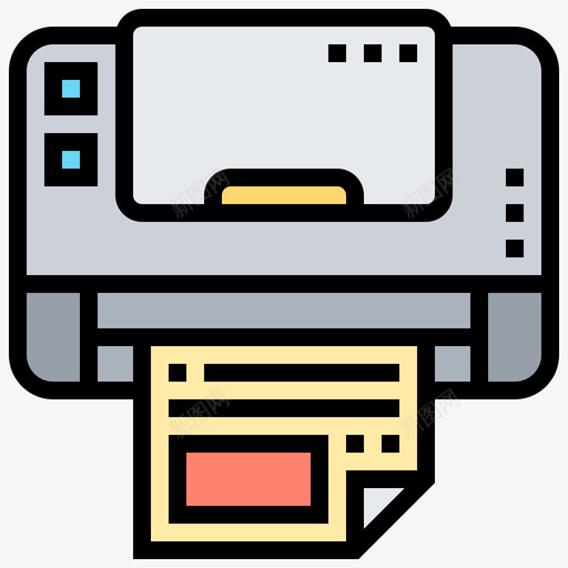 多功能打印机商务必备10线性彩色图标svg_新图网 https://ixintu.com 商务 多功能 彩色 必备 打印机 线性