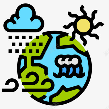 气候生态214线性颜色图标图标