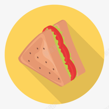 三明治快餐73圆形图标图标