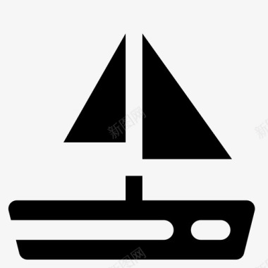 帆船货物物流图标图标