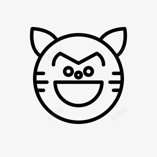 老虎动物表情符号图标svg_新图网 https://ixintu.com 动物 微笑 快乐 符号 老虎 表情