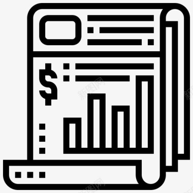 报纸投资55线性图标图标