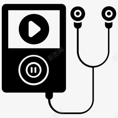 便携式ipod音频音乐mp3播放器图标图标
