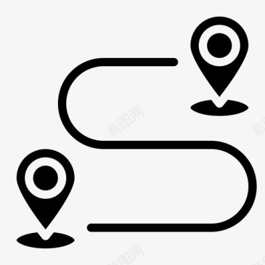 旅程导航和地图2填充图标图标