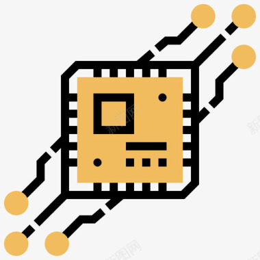 Cpu人工智能61黄影图标图标