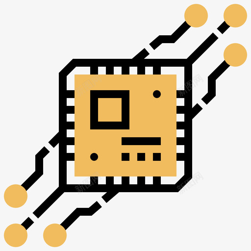 Cpu人工智能61黄影图标svg_新图网 https://ixintu.com Cpu 人工智能61 黄影