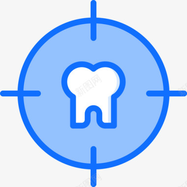 牙齿牙医57蓝色图标图标