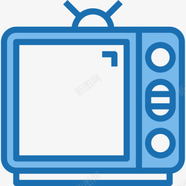电视通讯3蓝色图标图标