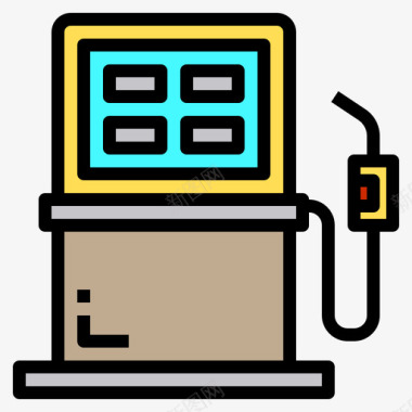 燃料电子装置19线性颜色图标图标