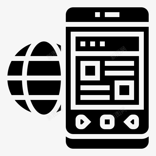 网站连接internet图标svg_新图网 https://ixintu.com internet mobileapplicationglyph 网站 网络 联机 连接