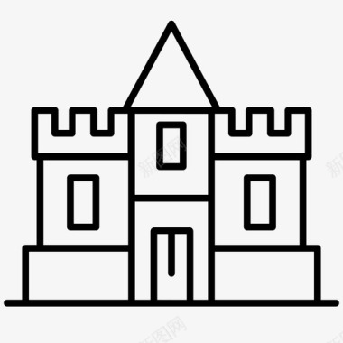 城堡建筑物地方图标图标