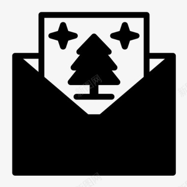 邮件贺卡圣诞节图标图标