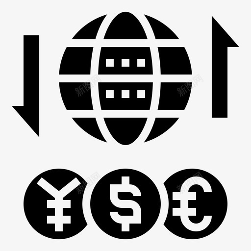 外汇货币经济图标svg_新图网 https://ixintu.com 外汇 对外 石油工业 经济 货币 贸易