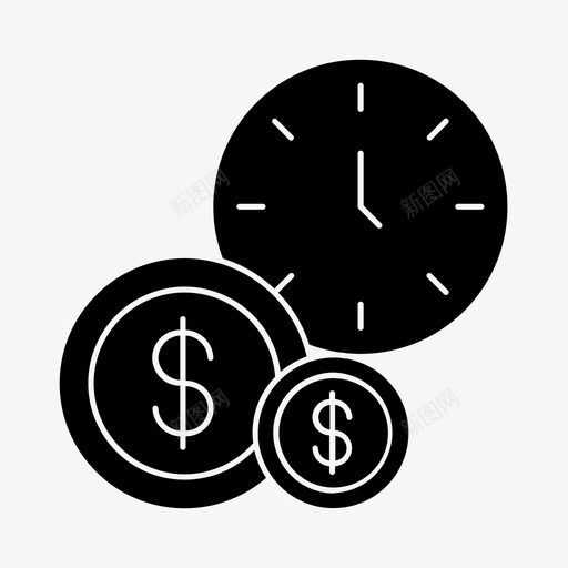 时钟和货币企业企业所有者图标svg_新图网 https://ixintu.com 企业 市场营销 所有者 时钟 财务 货币