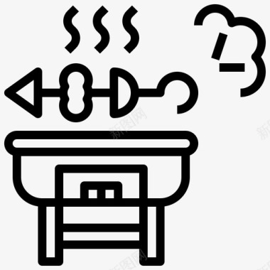 烧烤烹饪设备食品和餐厅图标图标