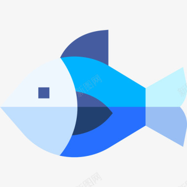 鱼海洋生物50扁平图标图标