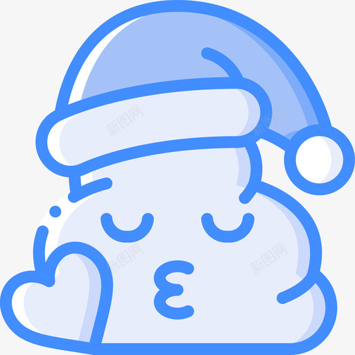 吻圣诞表情4蓝色图标svg_新图网 https://ixintu.com 圣诞 蓝色 表情