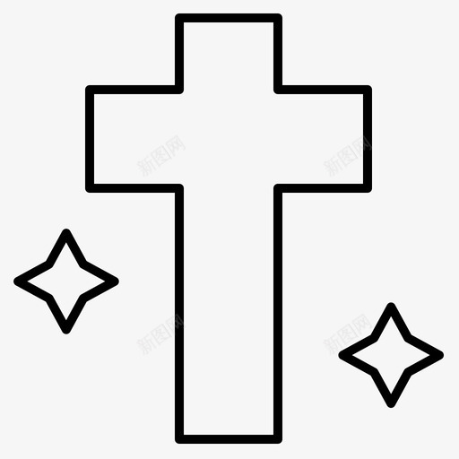 基督教十字架复活节图标svg_新图网 https://ixintu.com 共和国 十字架 印度 圣洁 基督教 复活节 细线 耶稣